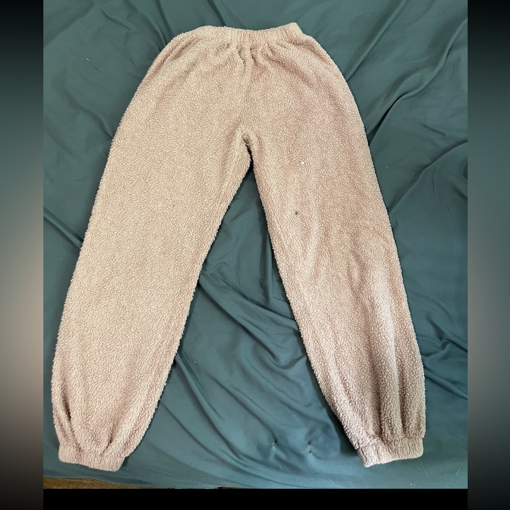 Pink fuzzy sweat pants , no longer fit me